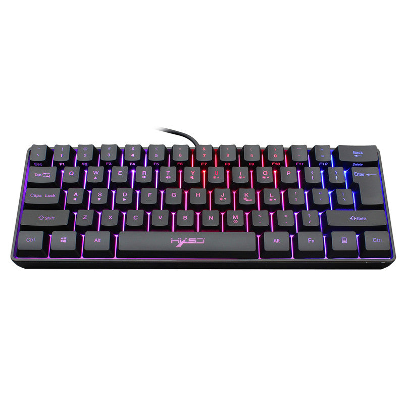 61-Key Gaming Membrane Keyboard RGB Light Mini Keyboard