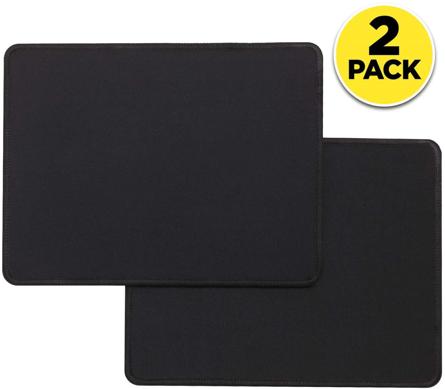 2-Pack Non-Slip Mouse Pad Stitched Edge PC Laptop for Computer PC Gaming Rubber