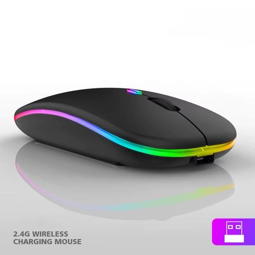 2.4G Wireless Mouse RGB Colorful Mouse Rechargeable Mouse Silent Mouse USB Gaming Mouse Mice 1600DPI for PC Laptop Macbook Pro