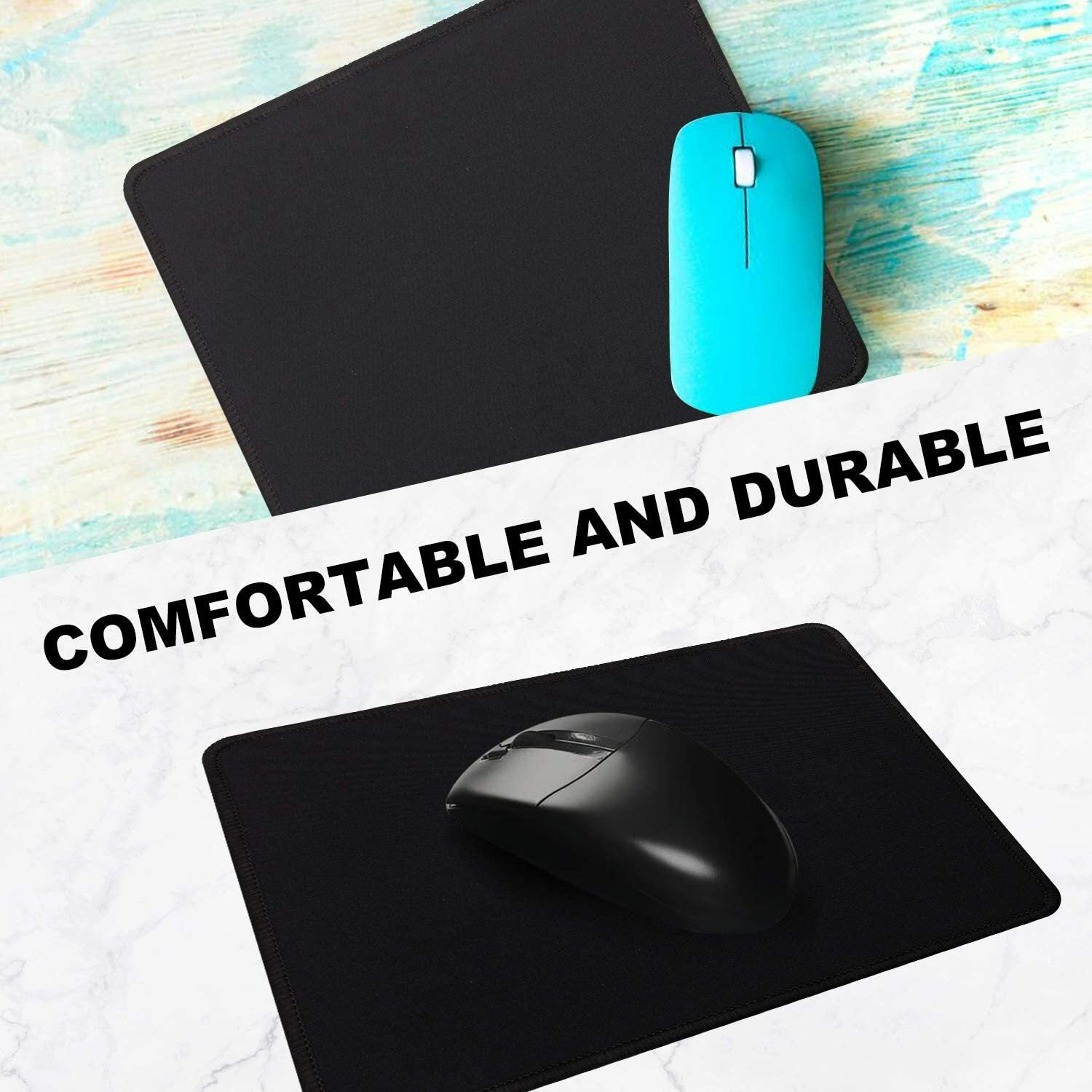 2-Pack Non-Slip Mouse Pad Stitched Edge PC Laptop for Computer PC Gaming Rubber