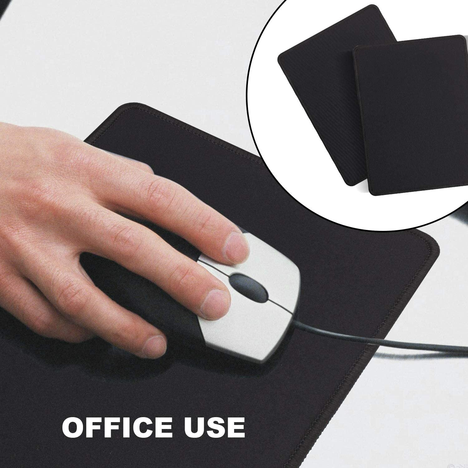2-Pack Non-Slip Mouse Pad Stitched Edge PC Laptop for Computer PC Gaming Rubber